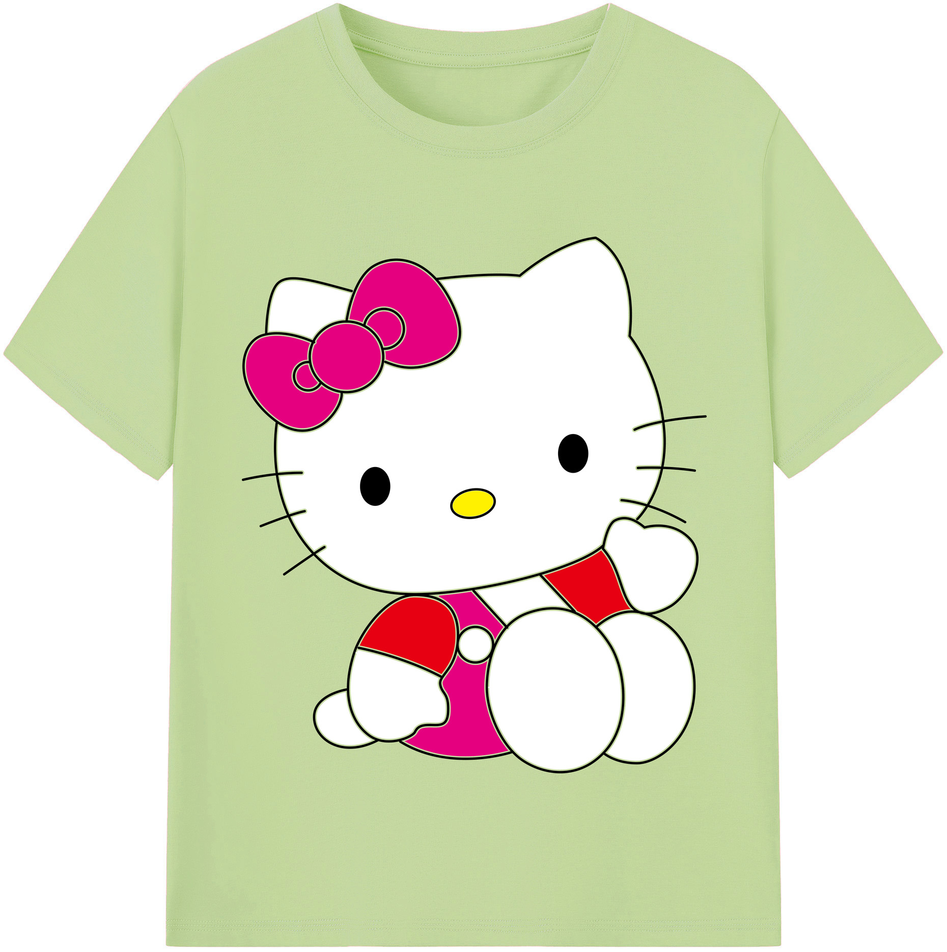 （画像用） Hello Kitty ハローキティ 綿100％半袖Tシャツ（フロントプリント）